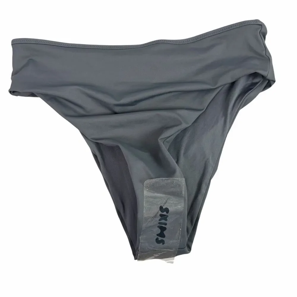 Skims Swim Mid Waist Bottom size Medium Triangle Top size Large Gunmetal